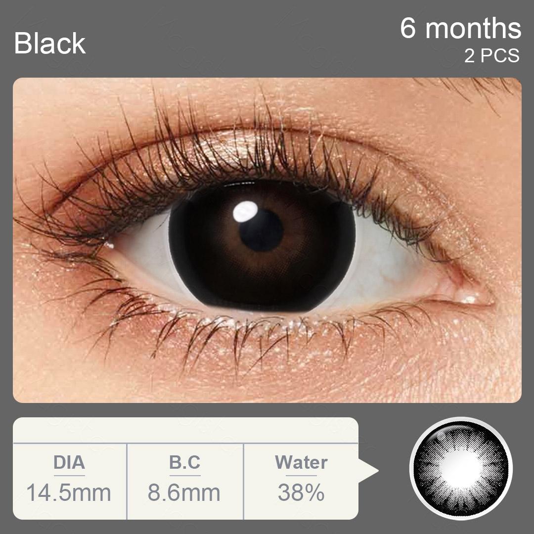 Magister Farbkontaktlinsen mit großem Durchmesser, 16 mm, große Augen, schwarze Kontaktlinsen für Augen, braune Linsen, 1 Paar kosmetische Kontaktlinsen, Augenlinse 14.5mm schwarz