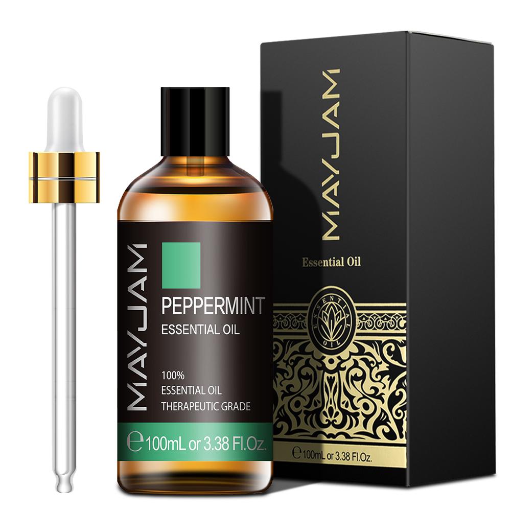 MAYJAM 100 ml ätherisches Lavendel-Eukalyptus-Zimt-Pflanzenöl für Spa-Massage, Hautpflege, Luftreiniger, Luftbefeuchter, Aromatherapie, Rosen-Teebaumöl Peppermint