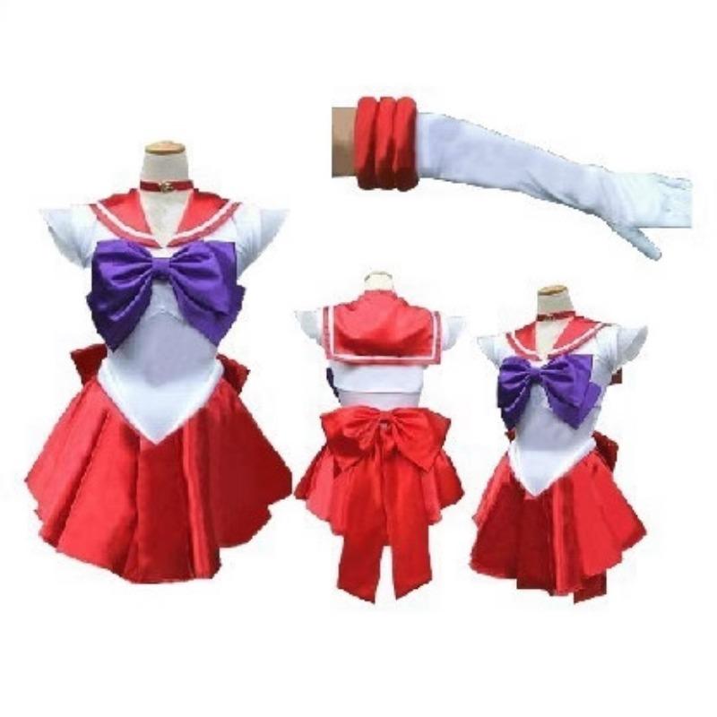 Halloween Anime Kostüm Erwachsener Sailor Moon Cosplay Kostüm Kleid Set Spieluniform XL rot