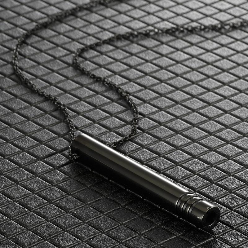 Breathlace-Halskette, Calm Harmony, Anti-Raucher-Halskette, Atem-Halskette gegen Angstzustände, Edelstahl schwarz