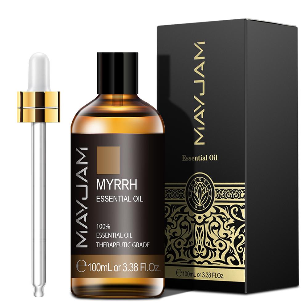 MAYJAM 100 ml ätherisches Lavendel-Eukalyptus-Zimt-Pflanzenöl für Spa-Massage, Hautpflege, Luftreiniger, Luftbefeuchter, Aromatherapie, Rosen-Teebaumöl Myrrh