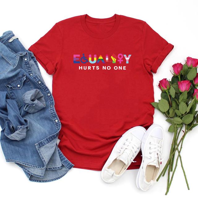 Equality Hurts No One T-Shirt LGBT T-Shirt Equal Rights T-Shirt Gay Pride T-Shirt Unisex Grafik T-Shirts Black Lives Matter Tops S rot