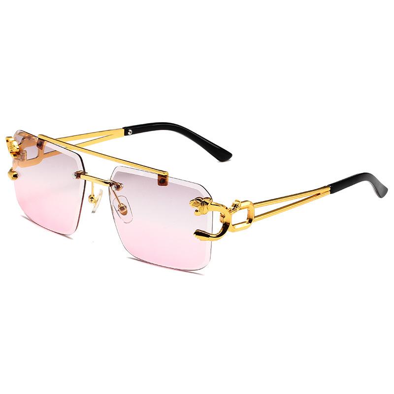 Randlose Sonnenbrillen Rechteckig Mode Beliebt Damen Herren Brillen Große Quadrate Sonnenbrillen für Damen Herren Sommer Reisen Oculos MULTI