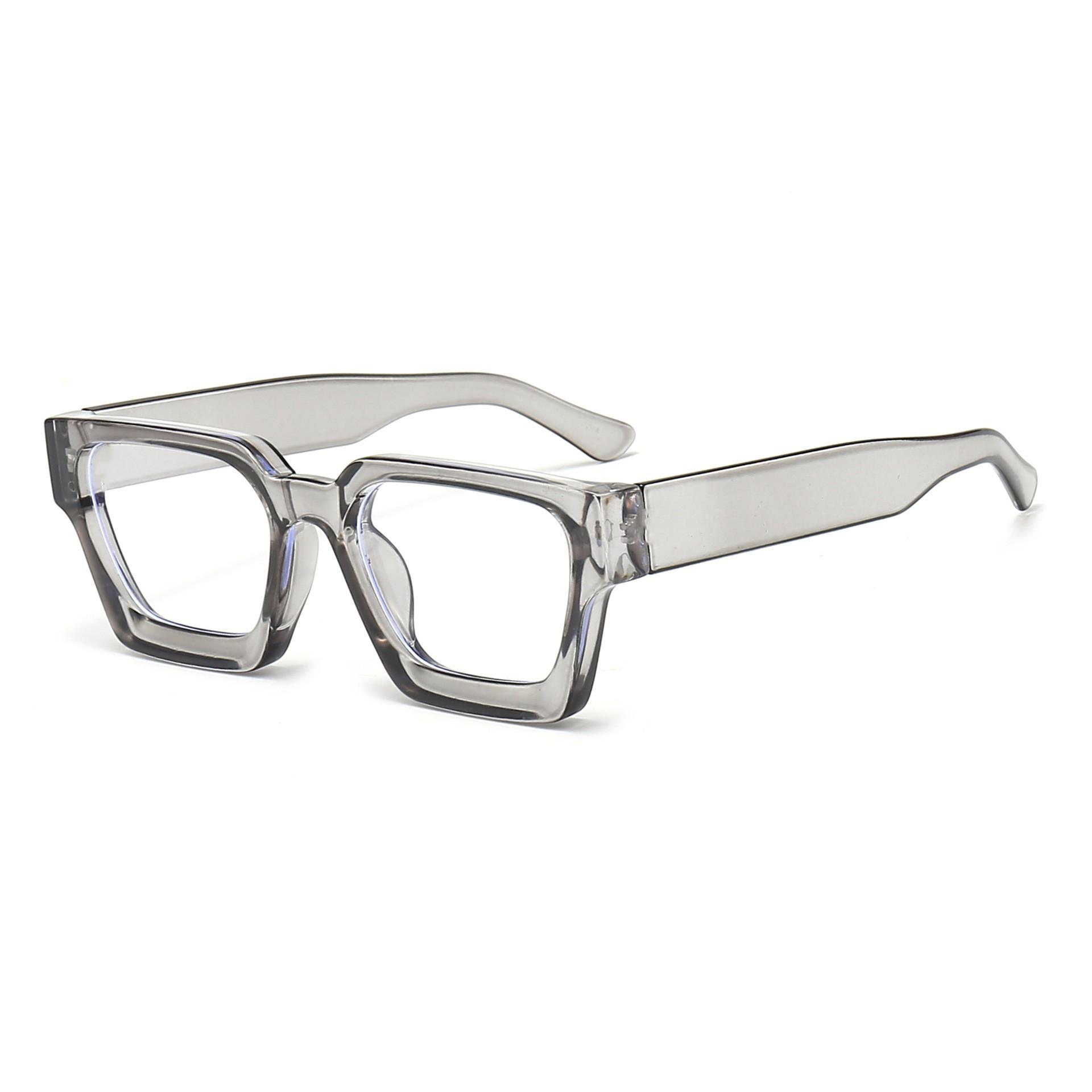Vintage Quadratische Blaulichtblockierende Brille Lesebrille Herren Kunststoffrahmen Myopie Flache Spiegelfläche Brille Brille white