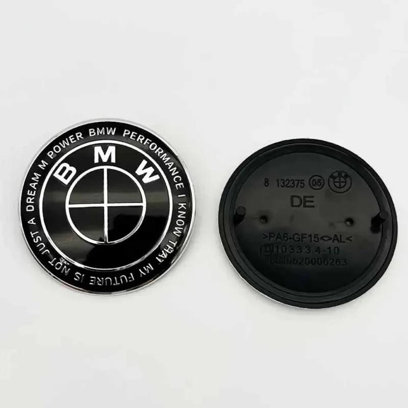 Für BMW Heiß 2025 Auto Frontklappe Emblem Logo Heckklappen Abzeichen für BMW E36 E46 E53 E90 E60 E61 E93 E87 X1 X3 X5 X6 F30 F20 F10 Z3 74mm