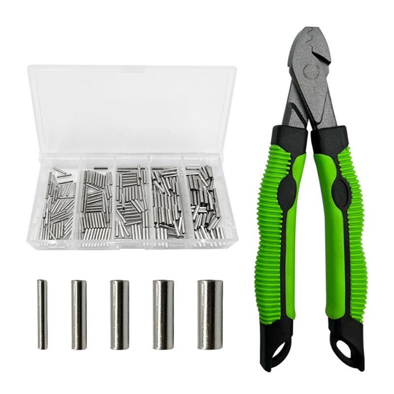Multifunktions-Angel-Crimpzangen-Werkzeugset Bequemer Gummigriff Angel-Crimpwerkzeuge mit Crimp-Hülsen-Kits