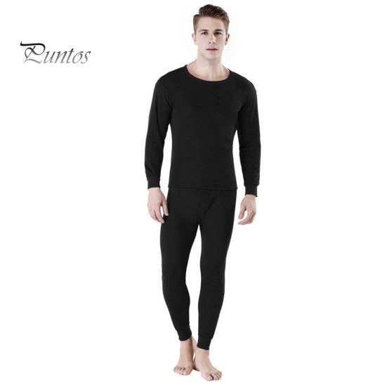 2 Teile/satz Männer Warme Anzug Oansatz Langarm Tops Elastische Taille Lange Hosen Set Einfarbig Plüsch Futter Pyjamas Set 4XL schwarz