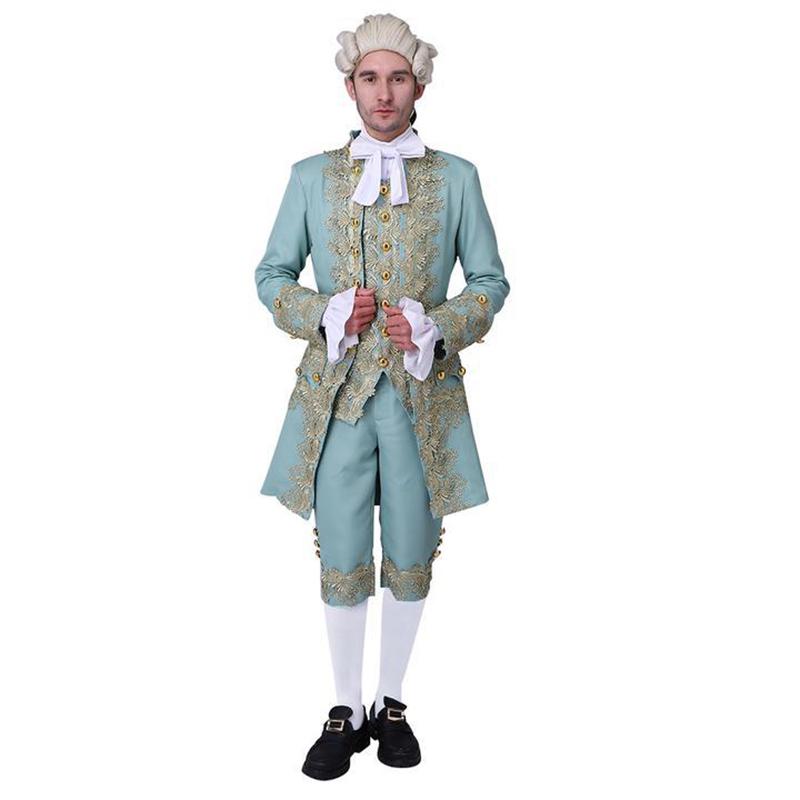 Herren Viktorianisches Kostüm Regency Frack Jacke Marie Antoinette Kostüm Anzug Halloween Partykleidung Kostüm Outfit S gray