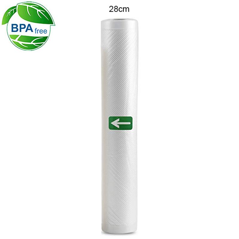 Lebensmittel-Vakuumbeutel für Sous-Vide-Aufbewahrung, Verpackungsbeutel für Vakuumierer, Fleisch, Obst, Gemüse, 500 cm/Rollen 28x500CM