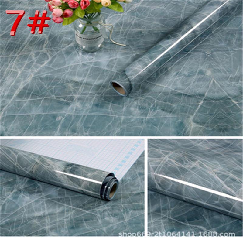 5 m wasserdichte Marmor-Tapete, Kontaktpapier, PVC-Wandaufkleber, für Küche, Badezimmer, Arbeitsplatte, selbstklebende Tapete, Heimdekoration 7#