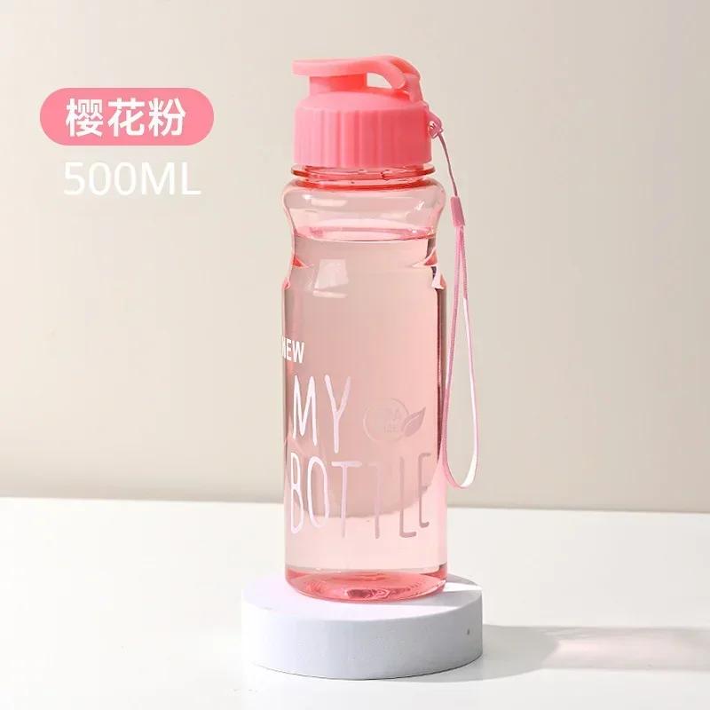 500ML Wasserflaschen Tragbarer Sportbecher zum Trinken Küchenwerkzeuge Transparent Meine Flasche für Schule Fitnessstudio Reisen Dropshipping 500ml