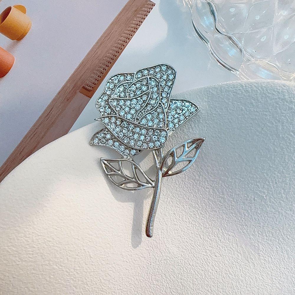 Elegante Strass-Rose & Tulpen Brosche - Hochwertige Corsage für Damenmäntel 14k