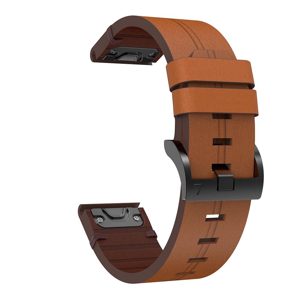 Für Garmin Fenix 7 7X 7S 5 5X Plus 5S 6 6X Pro Smart Watch Lederarmband Armband Armband 20 22 26mm Quick Fit Armband Strap 22mm Fenix 5 6 6 Pro braun