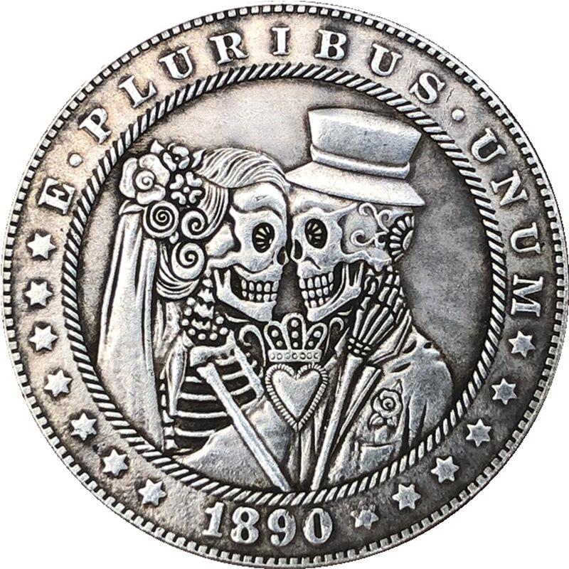 1890 USA VEREINIGTE STAATEN Schönheit Schädel Hobo Nickel Gedenk Sammler Souvenirs Silber Münzen