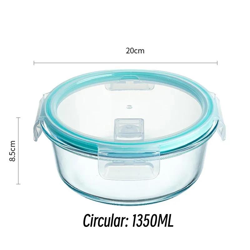 Bento-Box aus Borosilikatglas mit hohem Borosilikatgehalt, für die Mikrowelle geeignet, versiegelte Isolierbox für Snacks, Obst, quadratische Picknick-Box