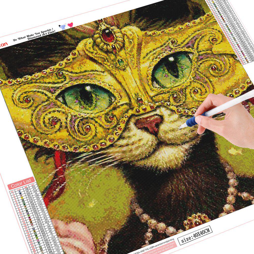 Diamant-Malerei voller runder Katze Tier Diamant Mosaik 5d Diamant Stickerei Verkauf Bild 30x30