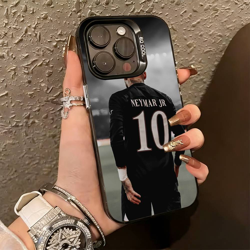 F-Football 10 N-Neymar J-jr Handyhülle Für iPhone 17,16,15,14,13,12,11 Plus,Pro Max,XS,Bunte Silberne Handyhülle Funda Cover iPhone16promax