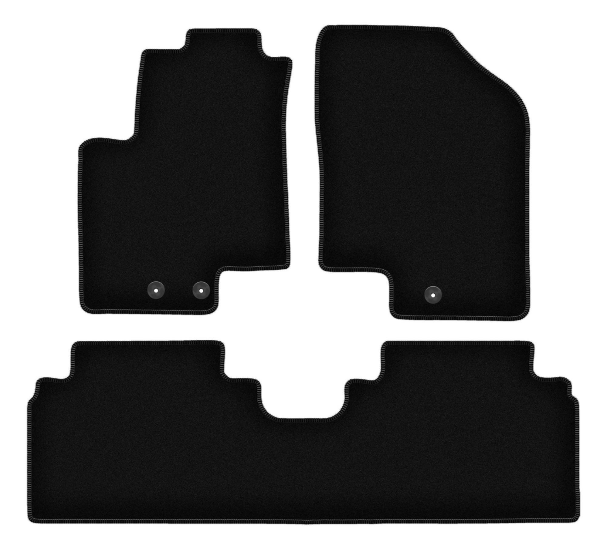 BASIC schwarze Velours-Fußmatten für: Kia Venga Minivan (2009-2017)