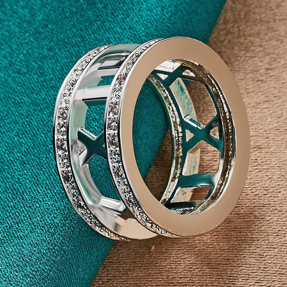 925 Sterling Silber Zahnrad 7 8 9 10 Ring für Damen Herren Mode Charm Schmuck 10