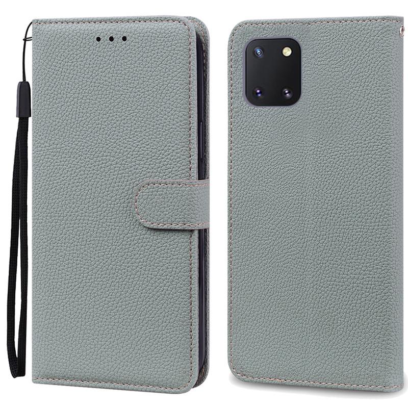 Note 10 Lite Case For Samsung Galaxy Note 10 Lite Case Wallet Leather Flip Case For Samsung Note 10 Lite Cover Coque Fundas Galaxy Note 10 Lite grau