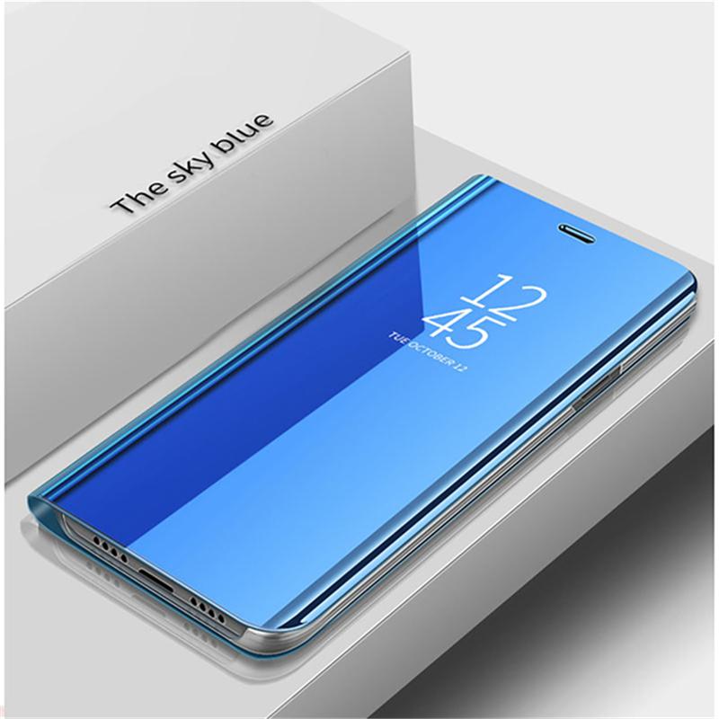 Handyhülle für iPhone 15 Pro Max, klarer Spiegel, Leder, Klappständer, Buchhülle für iPhone 15 Pro Max Plus 15Pro 15ProMax 15Plus, stoßfeste Hüllen For iPhone 15 Pro Max blau
