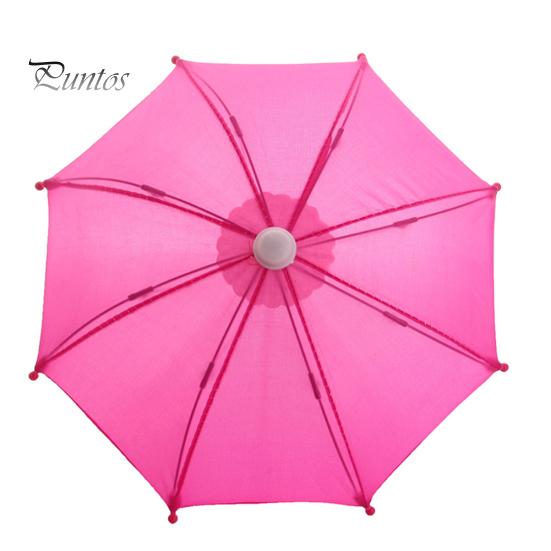 Puppen-Regenschirm, niedlich, dekorativ, einfarbig, Puppenhaus, offener Regenschirm, Dekoration für den täglichen Gebrauch rose rot