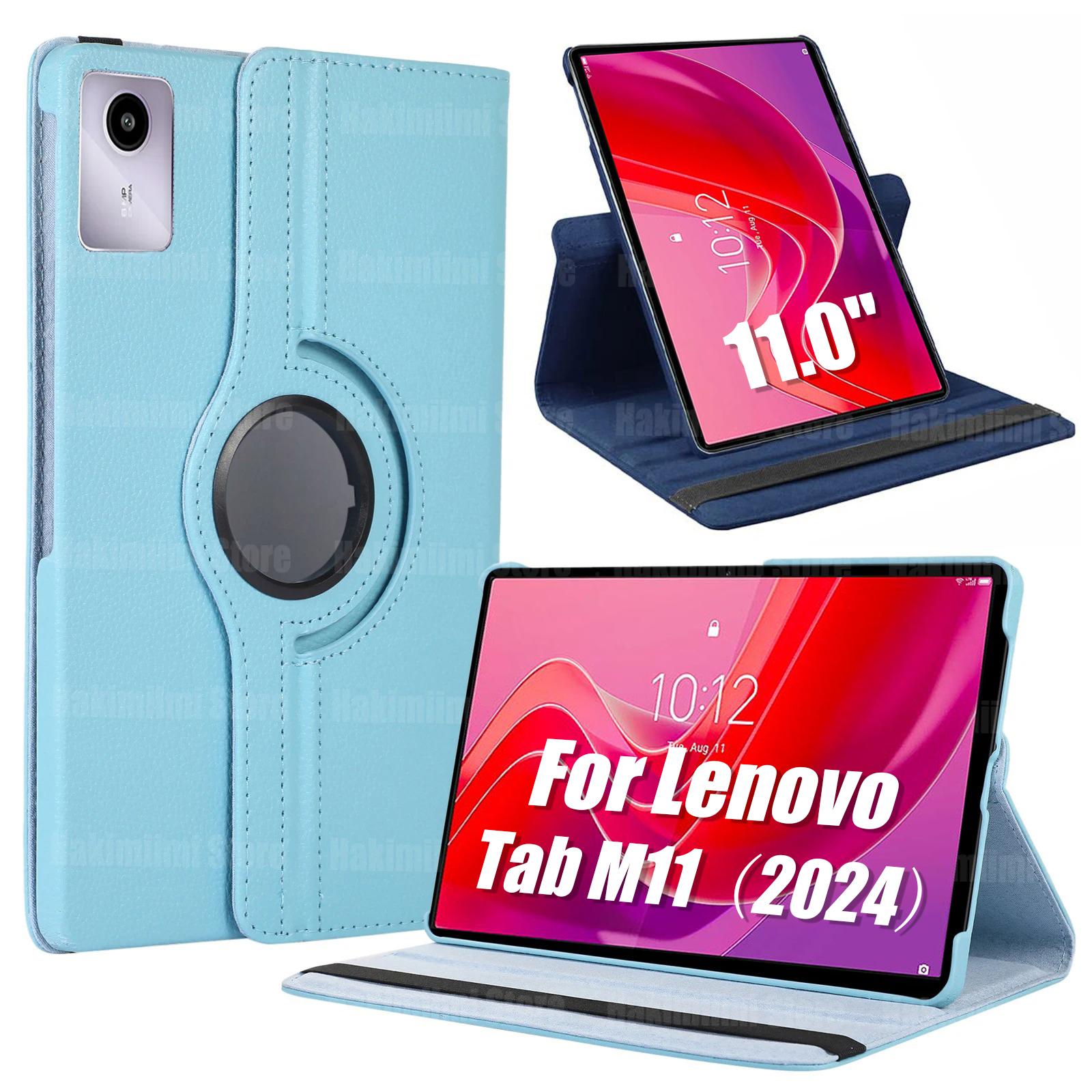 Hülle für Lenovo Tab M11 (11 Zoll) 2024 Schutzhülle aus PU-Leder, 360 Grad drehbar, mit Sleep/Wake-Funktion, für Lenovo Tab M11 2024 11 Zoll Lenovo Tab M11 hellblaue