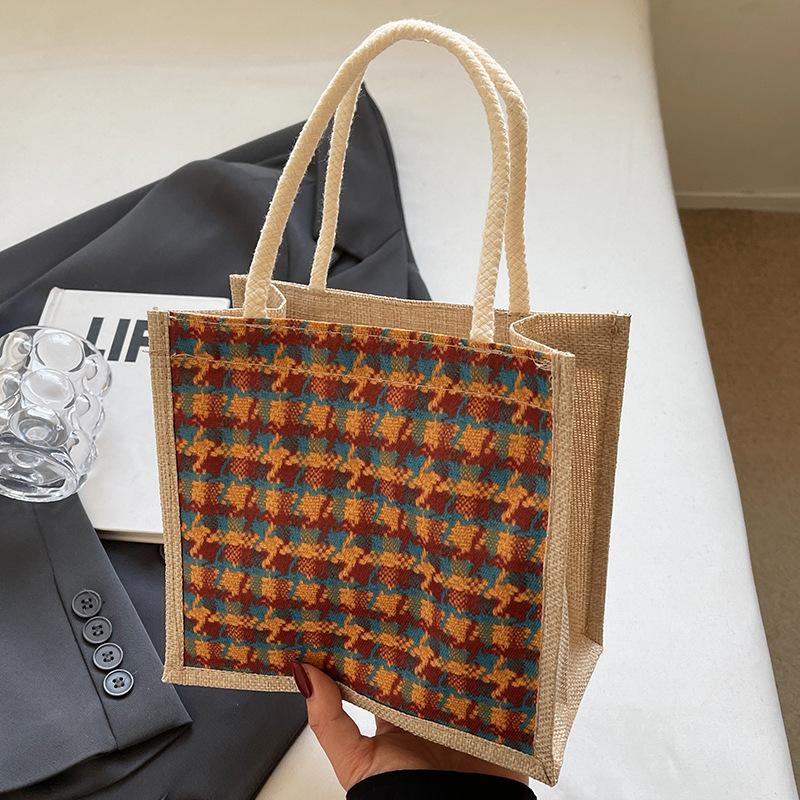 Büroangestellte Taschen für Frauen mit Reis Modische Leinenhandtaschen für Frauen Neuer Stil Ins Japanisches Mädchen Kleine Umhängetaschen für Frauen