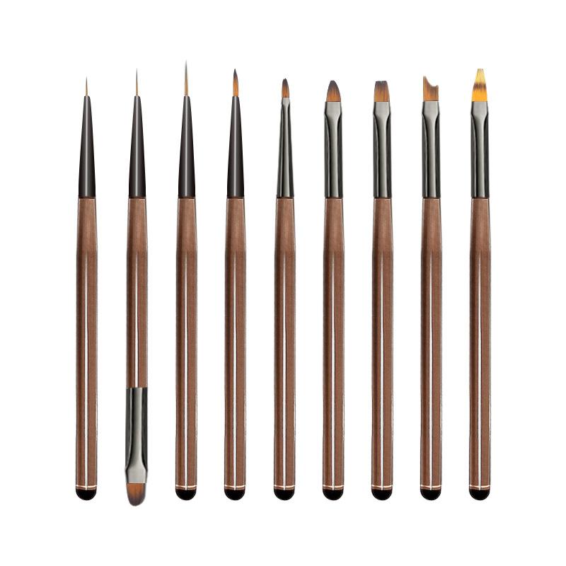 9 Stücke Nail art Pinsel Acryl UV Gel Verlängerung Malerei Pinsel Stift Nagel Französisch Streifen Linien DIY Maniküre Zubehör Werkzeug 9pcs