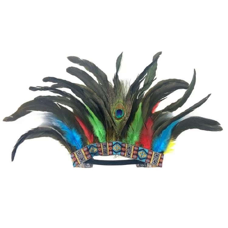 Native American Kostüm Haarreif für Karneval Party Festival Requisiten Gefiederter Haarreif Indianischer Haarreif Cosplay Kopfschmuck gelb