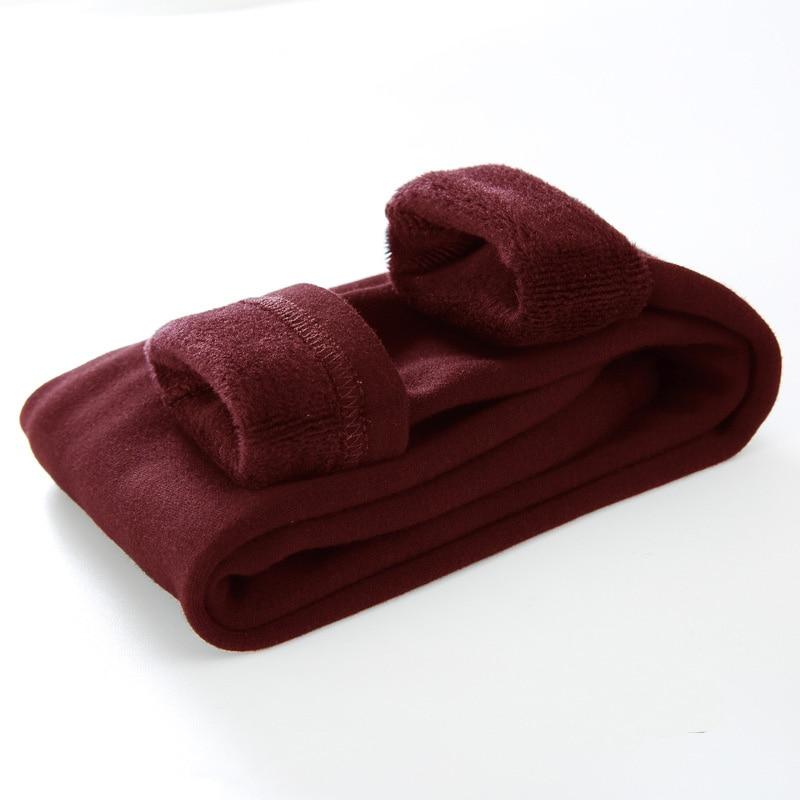 Mädchen Hosen Kinder Jungen Dicke Warme Hosen Winter Kinder Casual Einfarbig Warme Hosen Mädchen Leggings 150 weinrot