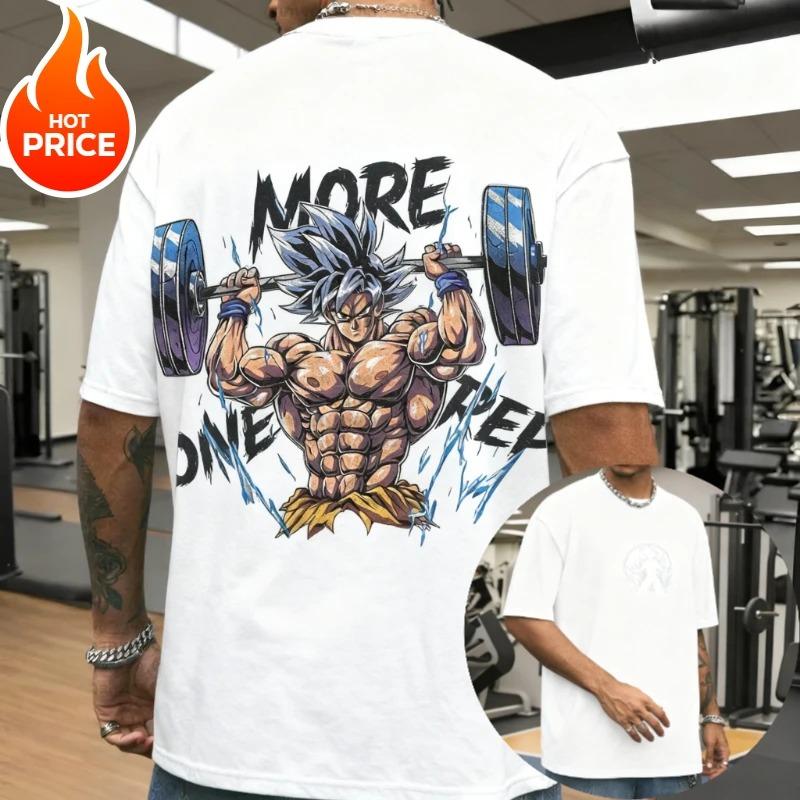 Super Saiyan Son Goku Fitnessstudio Vintage Harajuku Anime Dragon Ball Herren Sommer T-Shirt Locker Damen Streetwear Freizeit Kurzarm T-Shirt XL