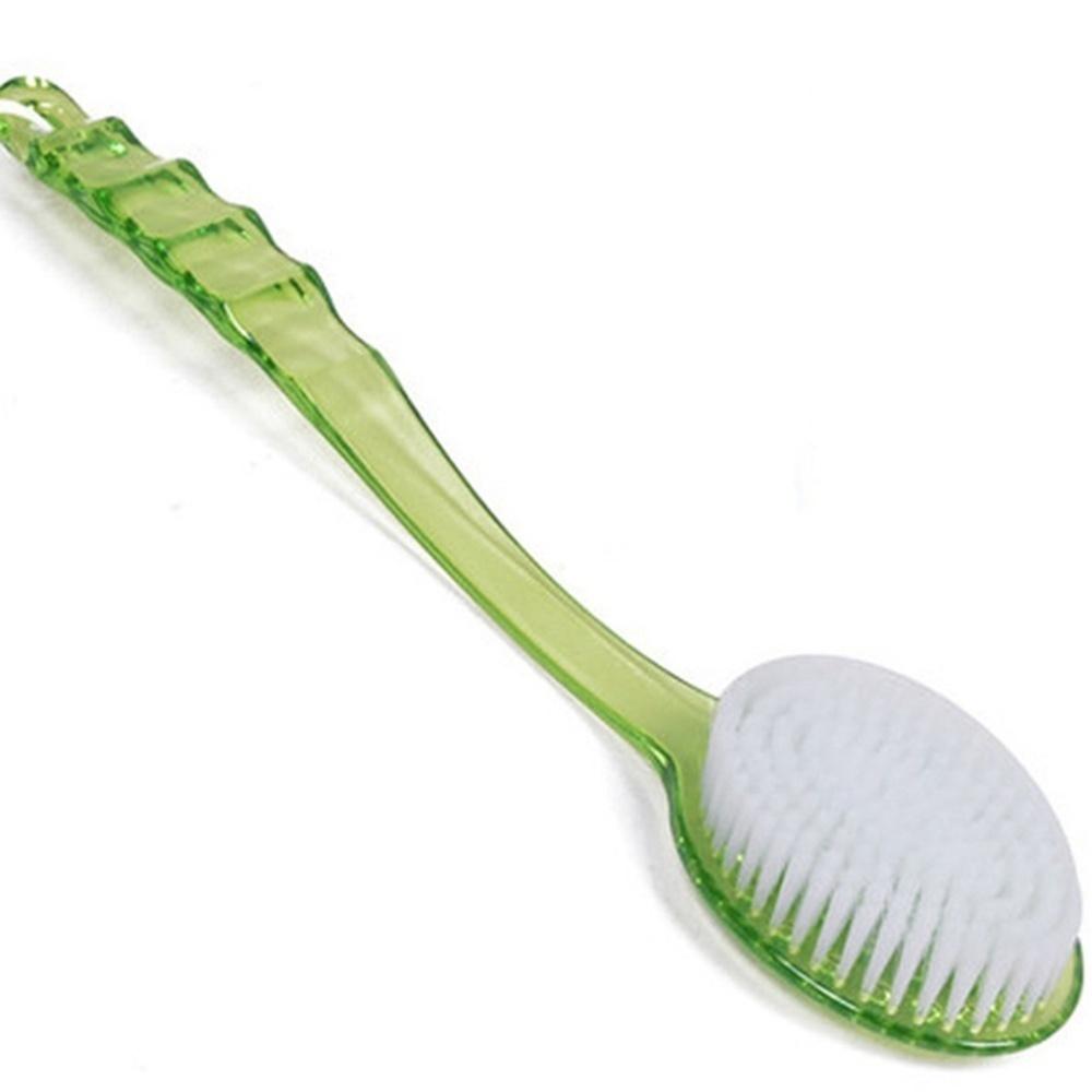 Neue Hautreinigung Langstieliger Schrubber Massagegerät Körperrückenbürste Bad Dusche grün