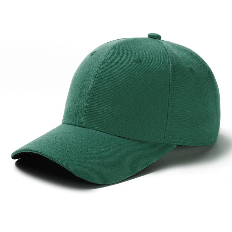 Unisex-Kappe, lässig, einfarbig, Acryl, Baseballkappe, verstellbare Hüte für Damen und Herren, Straßen-Hip-Hop-Hut, Kappe 54cm-60cm dunkelgrüne