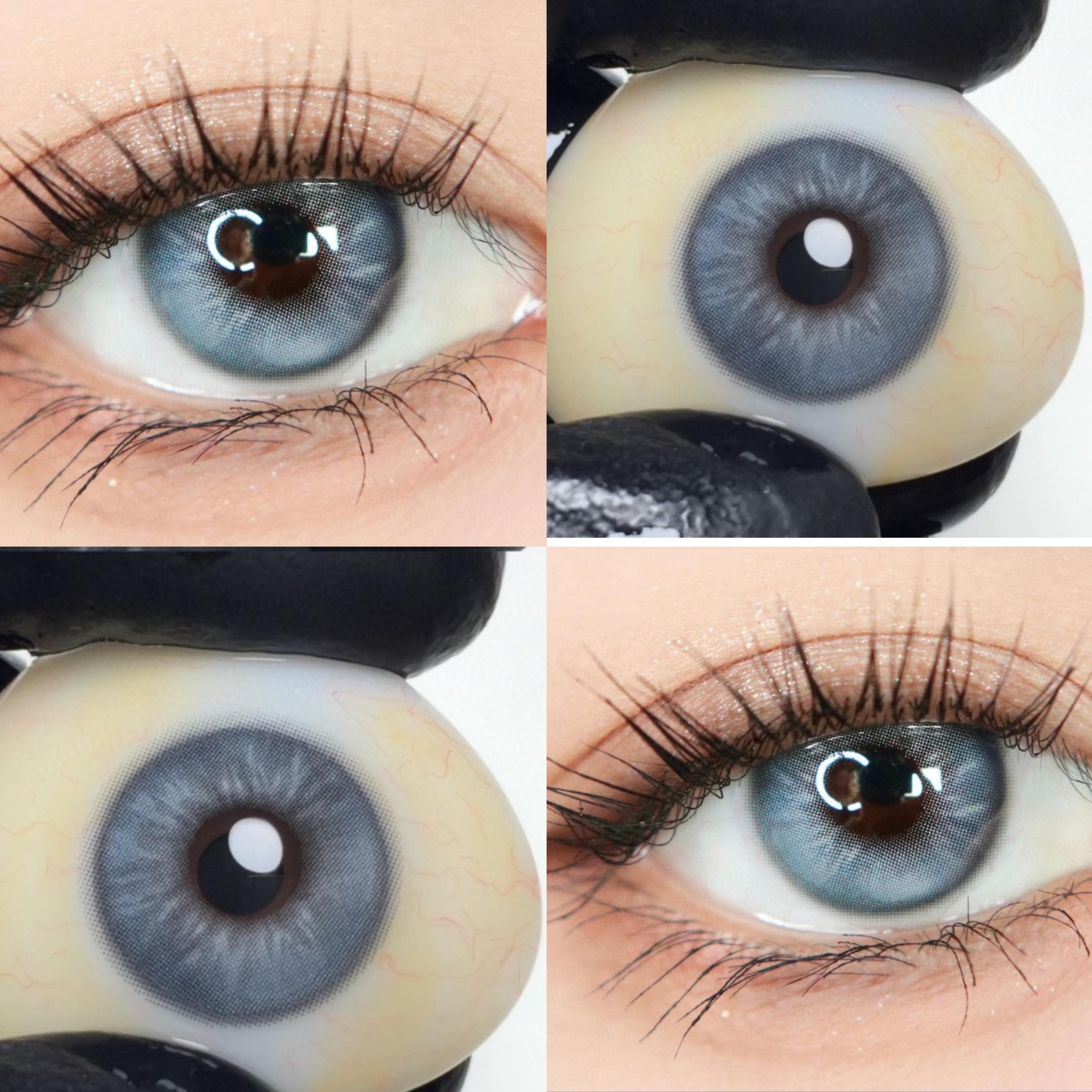 2 STK Farbige Kontaktlinsen Myopie-Linsen mit Dioptrien Kosmetische Kontaktlinsen Jährliches Auge Schönes Pupillen-Make-up -8.00