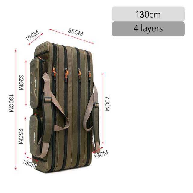 2/3/4 schicht 80/90/100/120/125/130 CM Angeltasche Angelrute Reel Locken Pol Lagerung Tasche Fall Angeln Getriebe Tackle 4Layer130CM