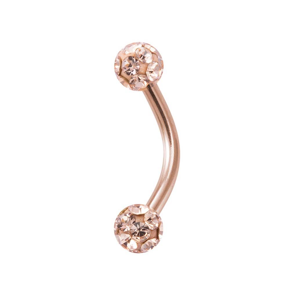 Piercing Ring Edelstahl Strass Gefälschte Lip Stud Ball Nase Ring Augenbraue Stud Piercing Schmuck rose gold