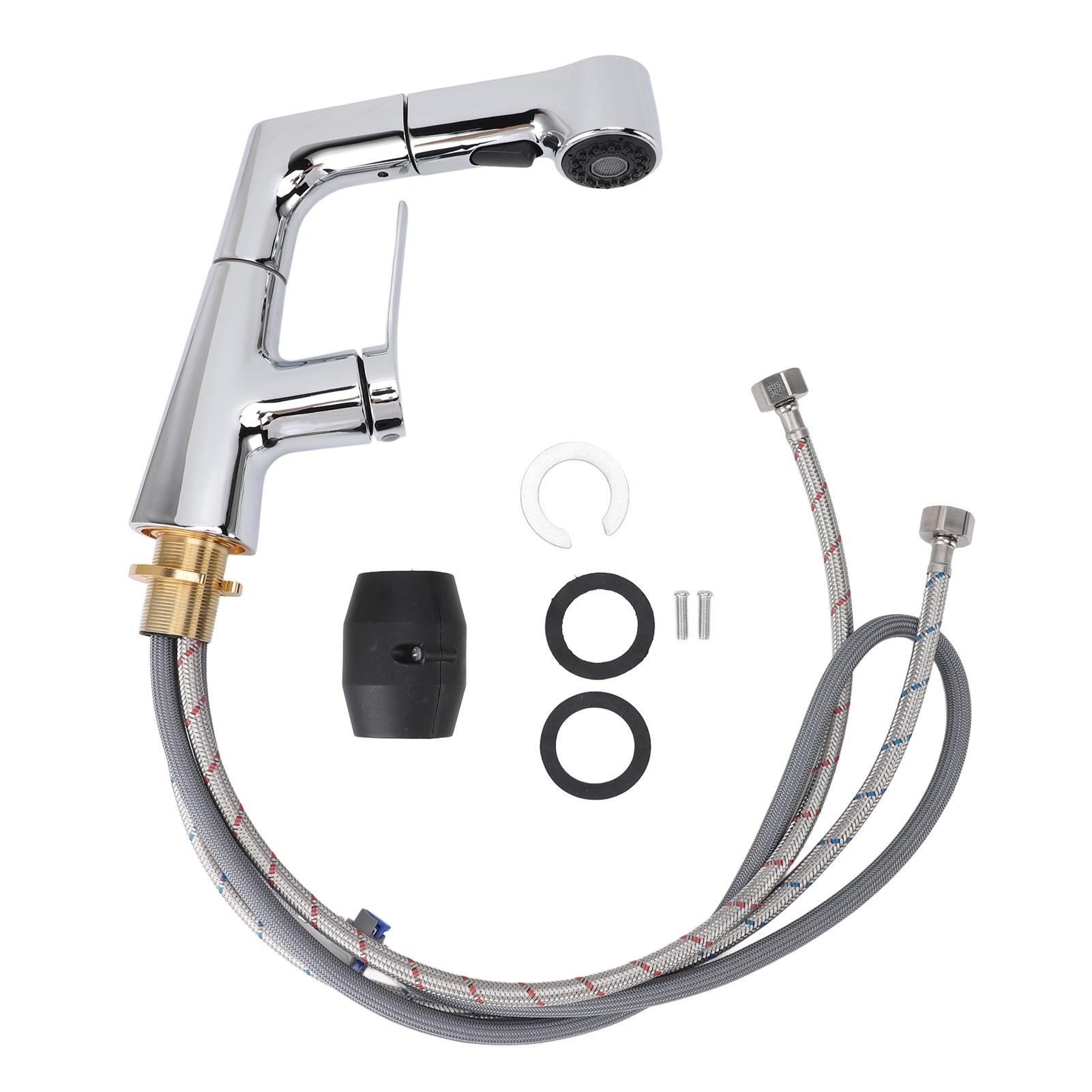 Pull Down Küche Wasserhahn Stilvolle Galvanik Universal Teleskop Schlauch Küche Waschbecken Wasserhahn