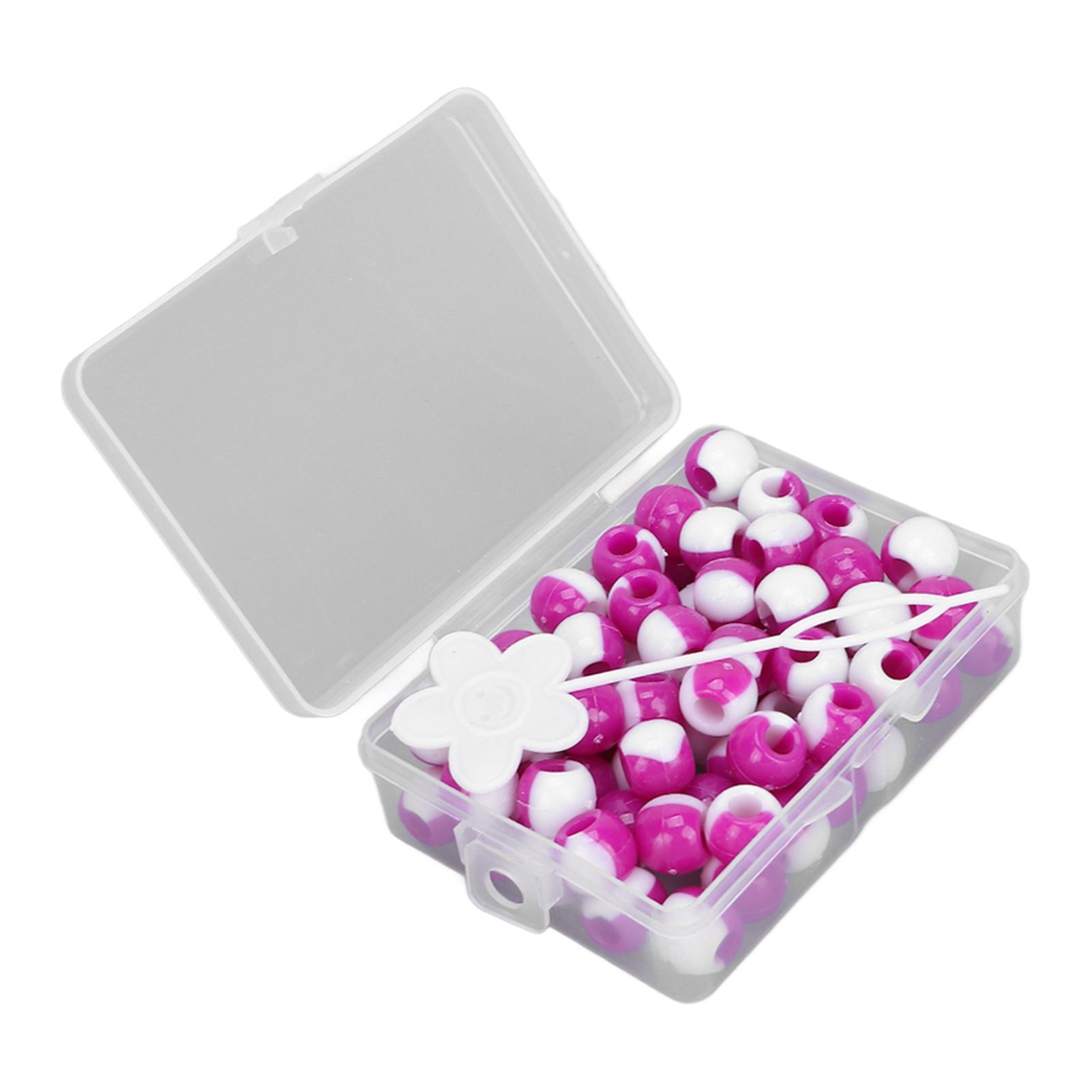 74 Stück Runde Haarperlen DIY Kunststoff Häkelzopf Perücken-Zubehör Zopf Dreadlock-Perlen Haar violett