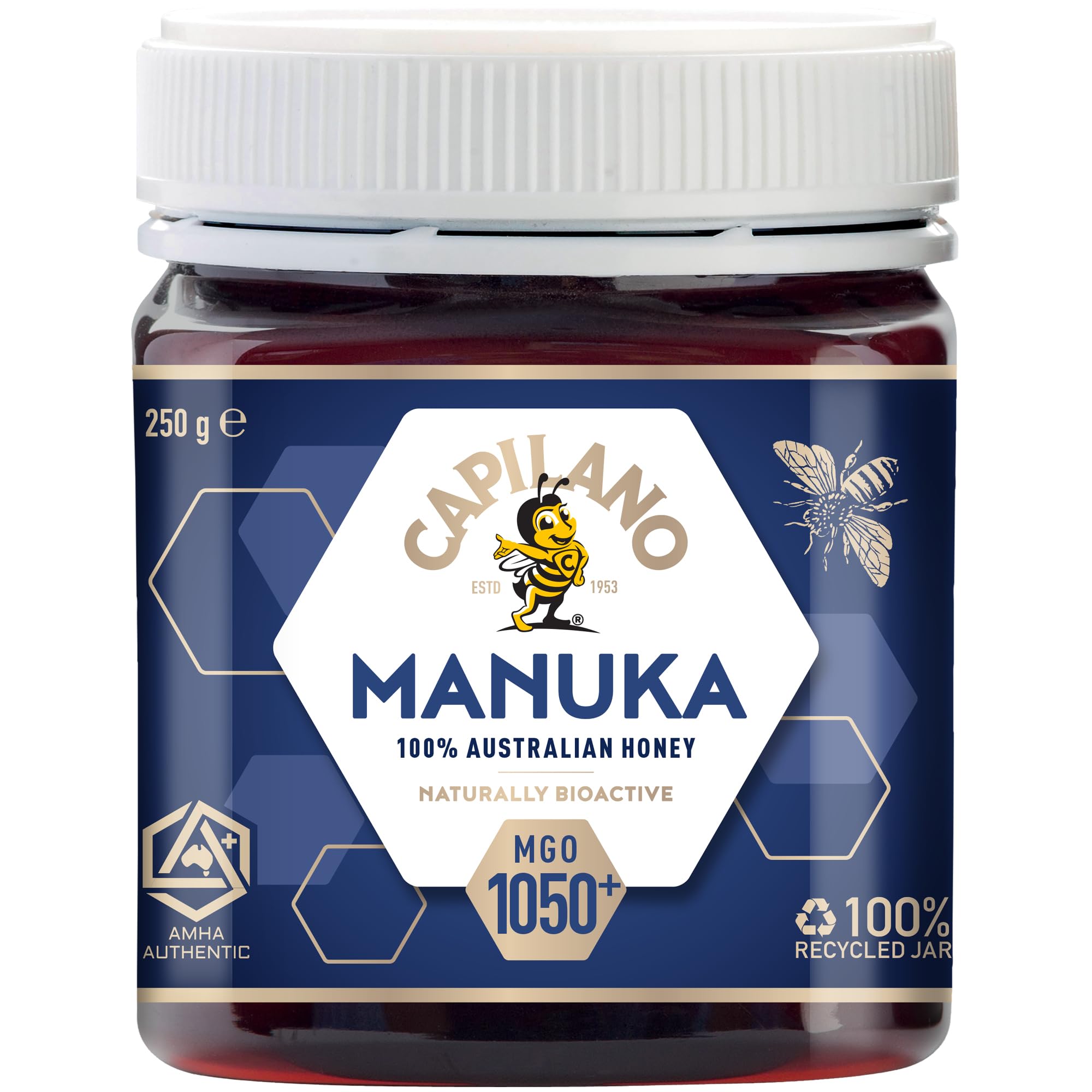 Capilano Active Manuka Pure Australian Premium Manuka Geschenkbox 250g Honig, 100% Honig, zertifiziert, inklusive MG1050+,