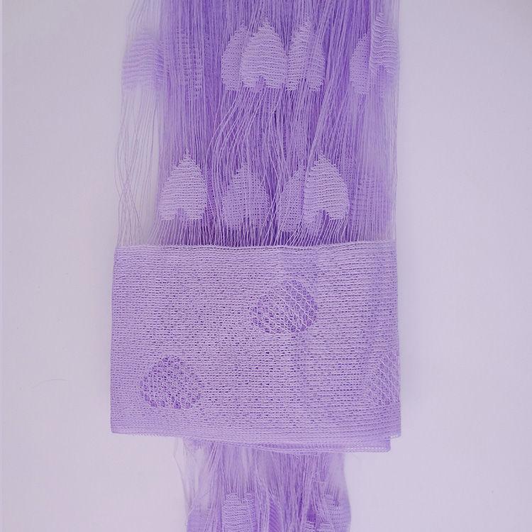 Romantischer Liebes-Linien-Vorhang, Quasten-Türvorhang, süßer Pfirsich-Herz-Vorhang, Trennwand-Hängevorhang (1 Stück) licht lila