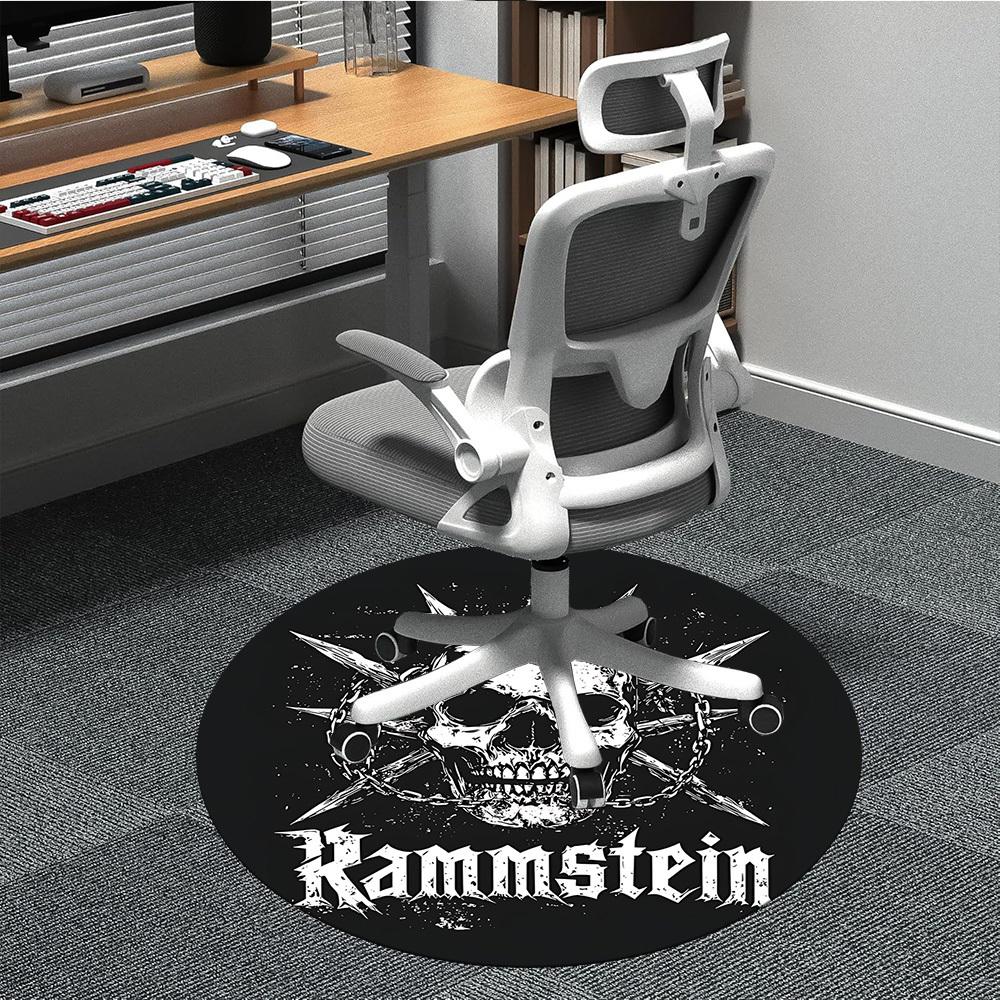 1 Stück Rammstein Metal Death Büro Runder Teppich, Unter Bürostühlen Schlafzimmer Wohnzimmer Heimdekoration a0926107 80cm by 80cm