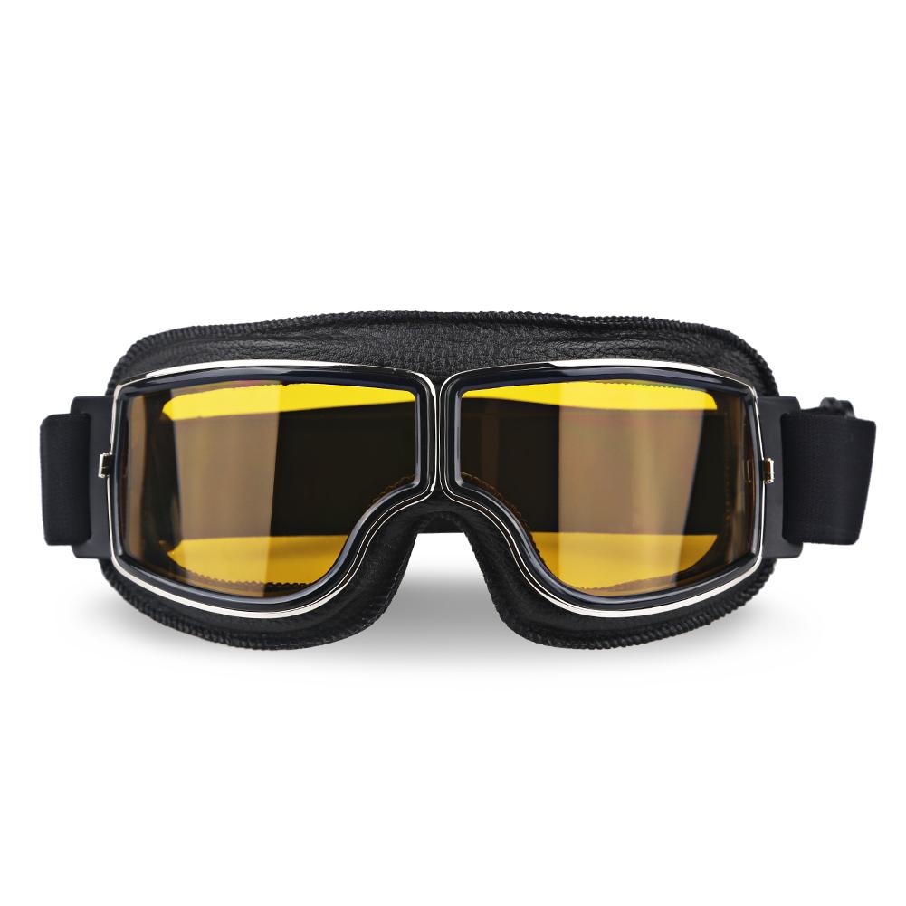 Retro Helmbrille für Motorrad Universal Motocross Brille mit atmungsaktivem Loch Sonnenbrille Zubehör Motorradbrille