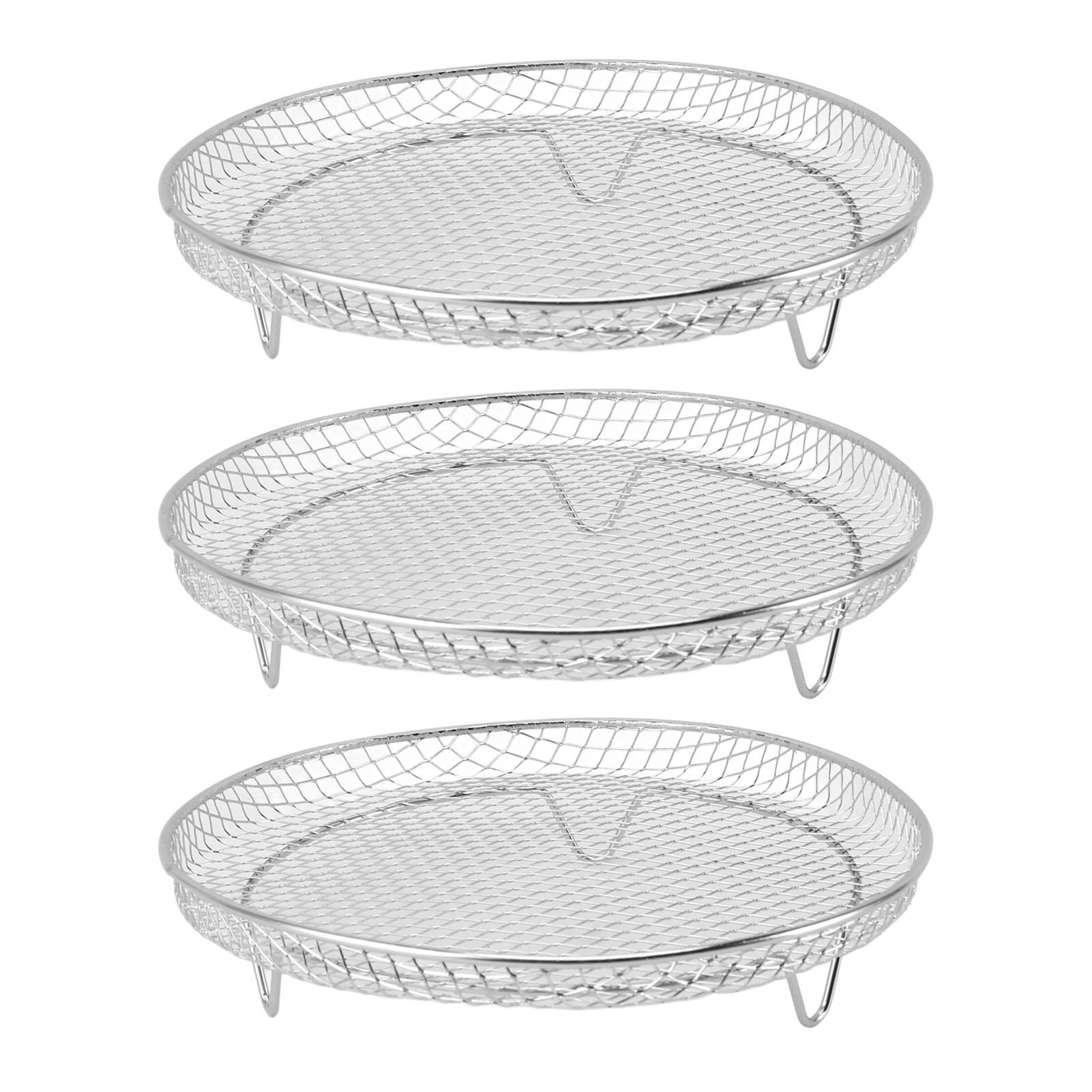 3-teiliges Fritteusen-Rost-Set 304 Edelstahl Stapelbares Mehrschicht-Dehydrator-Rost 8-Zoll-Fritteuse L