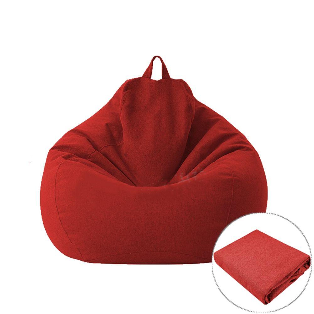 Wohnzimmer Sitzsack Fall Sitz Stühle Pouf Puff Couch Sofas Abdeckung Tatami Abdeckungen Sitzsack Abdeckung S-red cover