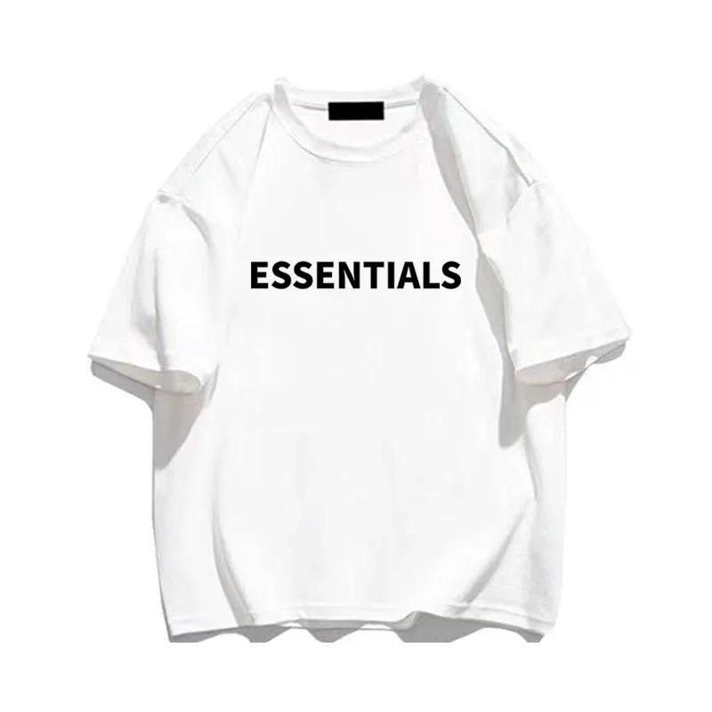 100% Baumwolle Lässiges Oversized Herren T-Shirt Streetwear Monogramm Print Linie Designer T-Shirt Streetwear Harajuku Kurzarm Oberteil Kleidung M beige
