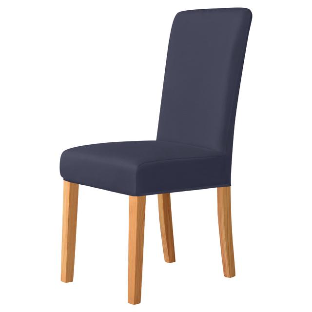 Universeller Anti-Schmutz-Stuhlbezug, beige, elastisch, weich, schlichter Stoff, Stuhlhussen für Esszimmer, Hochzeit, Heimdekoration, Sitzschoner 1 Piece navy blau