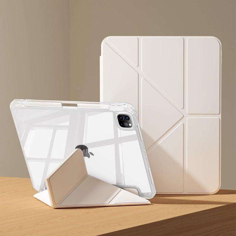 Dreifach faltbare und Y-förmige magnetische Tablet-Hülle für IPad 12. A18 2026 A16 2025 Air8/7/6/5/4 IPad Air 11 13 M3 M2 M4 M5 Pro 11 13 12.9. 10.9 10.5 10.2 9.7 iPad pro 10.5 inch weiß
