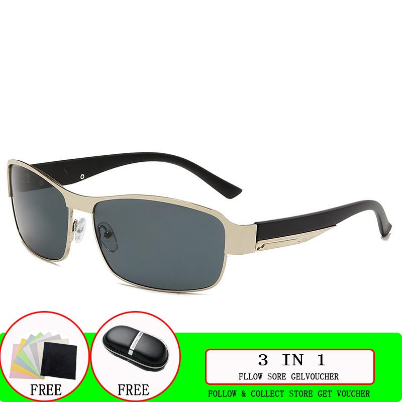 Sonnenbrillen für Herren, Tag- und Nachtsicht, Autofahren, Angeln, UV-Schutz, trendige Sonnenbrillen für Herren, authentisches Sonnenschutzglas, nicht polarisiert, modisches Accessoire silber/schwarz