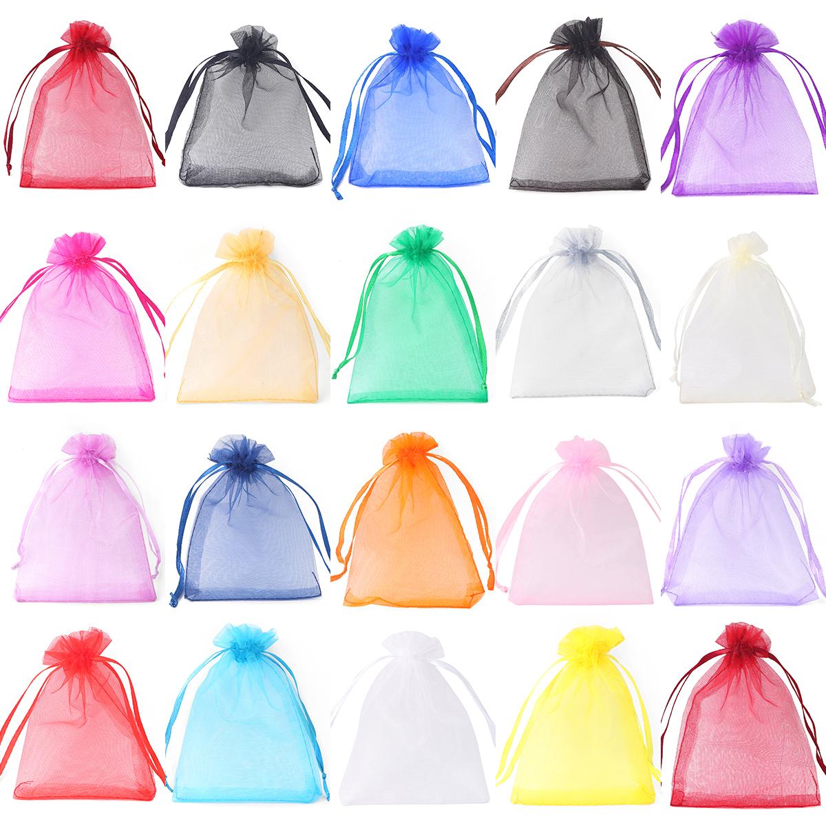 50 teile/beutel Einstellbare Kordelzug Organza Taschen Schmuck Verpackung Taschen Candy Hochzeit Taschen Geschenke Beutel 9x12cm bunt